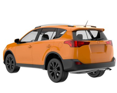 Realistic SUV isolated on background with mask. 3d rendering - illustration