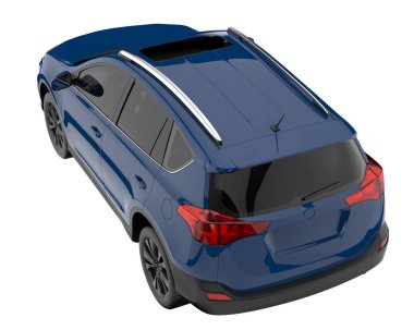 Realistic SUV isolated on background with mask. 3d rendering - illustration