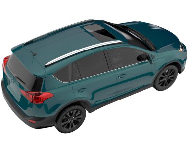 Realistic SUV isolated on background with mask. 3d rendering - illustration