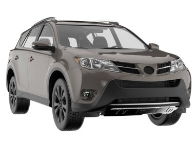 Realistic SUV isolated on background with mask. 3d rendering - illustration