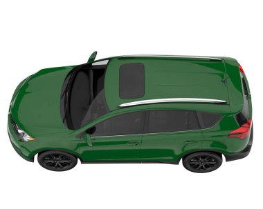 Realistic SUV isolated on background with mask. 3d rendering - illustration