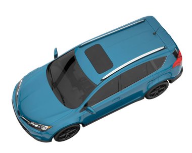 Realistic SUV isolated on background with mask. 3d rendering - illustration