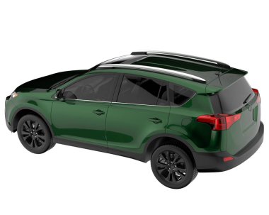 Realistic SUV isolated on background with mask. 3d rendering - illustration