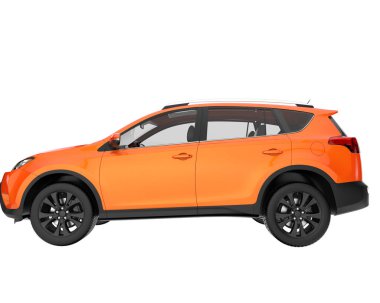 Realistic SUV isolated on background with mask. 3d rendering - illustration