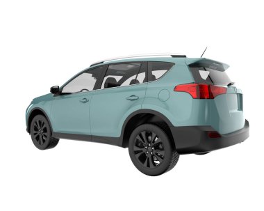 Realistic SUV isolated on background with mask. 3d rendering - illustration