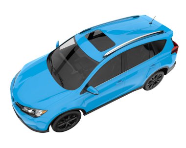 Realistic SUV isolated on background with mask. 3d rendering - illustration