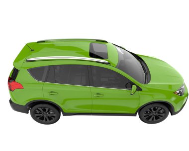 Realistic SUV isolated on background with mask. 3d rendering - illustration