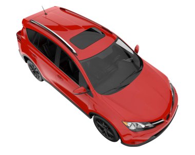 Realistic SUV isolated on background with mask. 3d rendering - illustration