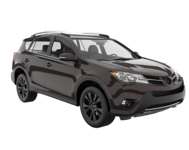 Realistic SUV isolated on background with mask. 3d rendering - illustration