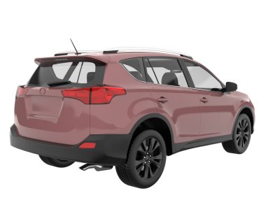 Realistic SUV isolated on background with mask. 3d rendering - illustration