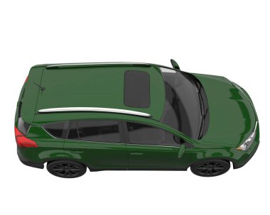 Realistic SUV isolated on background with mask. 3d rendering - illustration