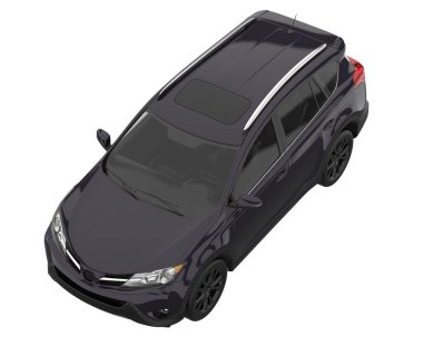 Realistic SUV isolated on background with mask. 3d rendering - illustration