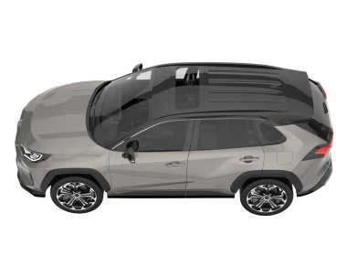 Realistic SUV isolated on background with mask. 3d rendering - illustration