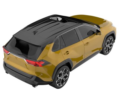 Realistic SUV isolated on background with mask. 3d rendering - illustration