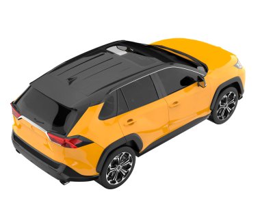 Realistic SUV isolated on background with mask. 3d rendering - illustration