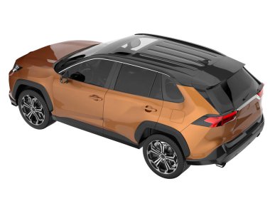 Realistic SUV isolated on background with mask. 3d rendering - illustration