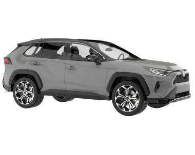 Realistic SUV isolated on background with mask. 3d rendering - illustration