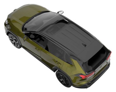 Realistic SUV isolated on background with mask. 3d rendering - illustration