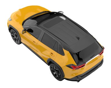 Realistic SUV isolated on background with mask. 3d rendering - illustration