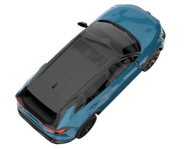 Realistic SUV isolated on background with mask. 3d rendering - illustration