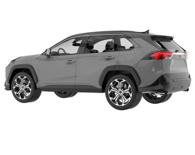 Realistic SUV isolated on background with mask. 3d rendering - illustration