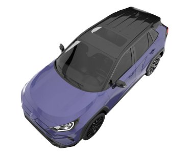 Realistic SUV isolated on background with mask. 3d rendering - illustration