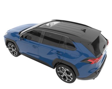 Realistic SUV isolated on background with mask. 3d rendering - illustration