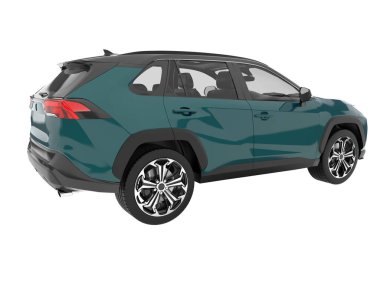 Realistic SUV isolated on background with mask. 3d rendering - illustration