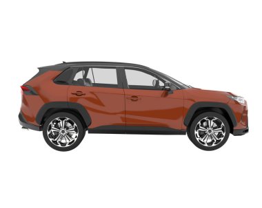 Realistic SUV isolated on background with mask. 3d rendering - illustration