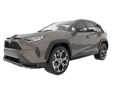 Realistic SUV isolated on background with mask. 3d rendering - illustration