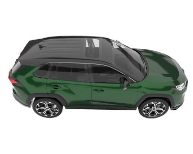 Realistic SUV isolated on background with mask. 3d rendering - illustration