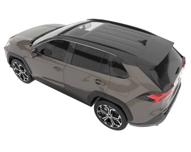 Realistic SUV isolated on background with mask. 3d rendering - illustration