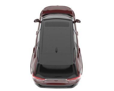 Realistic SUV isolated on background with mask. 3d rendering - illustration