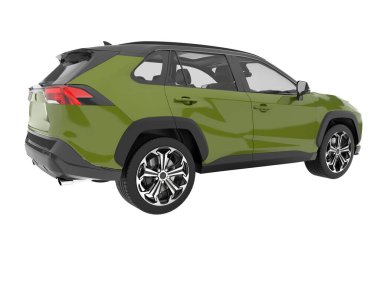 Realistic SUV isolated on background with mask. 3d rendering - illustration