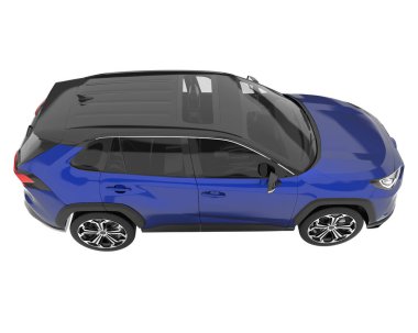 Realistic SUV isolated on background with mask. 3d rendering - illustration