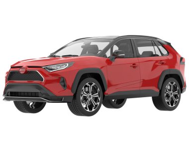 Realistic SUV isolated on background with mask. 3d rendering - illustration