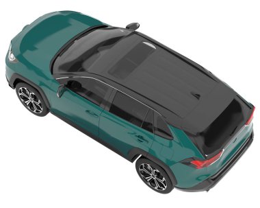 Realistic SUV isolated on background with mask. 3d rendering - illustration