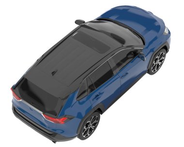 Realistic SUV isolated on background with mask. 3d rendering - illustration