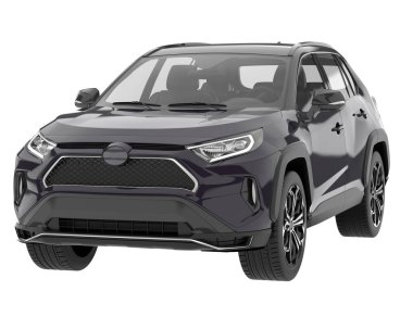 Realistic SUV isolated on background with mask. 3d rendering - illustration