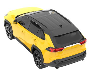 Realistic SUV isolated on background with mask. 3d rendering - illustration