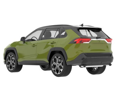 Realistic SUV isolated on background with mask. 3d rendering - illustration