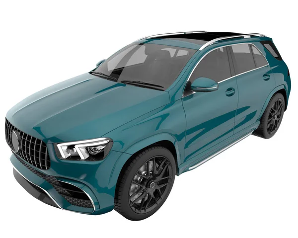 Realistic SUV isolated on background with mask. 3d rendering - illustration