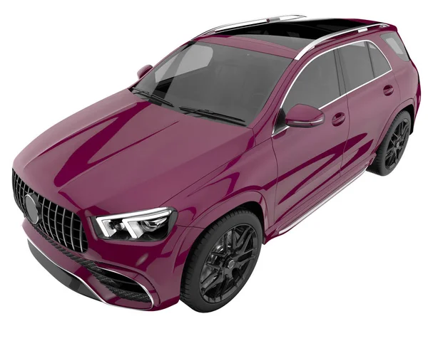 Realistic SUV isolated on background with mask. 3d rendering - illustration