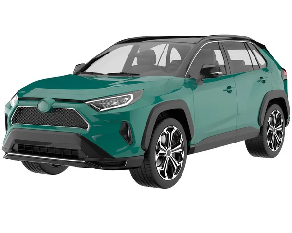 Realistic SUV isolated on background with mask. 3d rendering - illustration