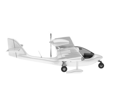 Beyaz arka planda izole edilmiş beyaz uçak. 3d görüntüleme - illüstrasyon