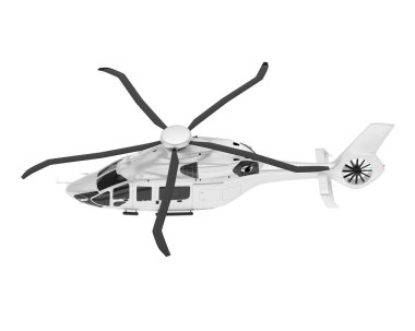 Beyaz arka planda izole edilmiş beyaz uçak. 3d görüntüleme - illüstrasyon