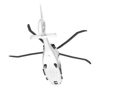 Beyaz arka planda izole edilmiş beyaz uçak. 3d görüntüleme - illüstrasyon