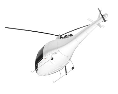 Beyaz arka planda izole edilmiş beyaz uçak. 3d görüntüleme - illüstrasyon