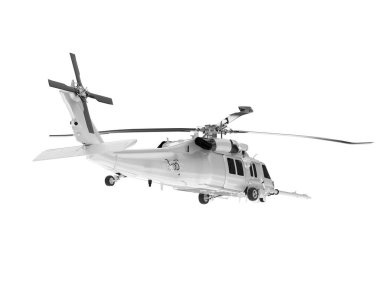 Beyaz arka planda izole edilmiş beyaz uçak. 3d görüntüleme - illüstrasyon