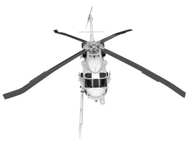 Beyaz arka planda izole edilmiş beyaz uçak. 3d görüntüleme - illüstrasyon